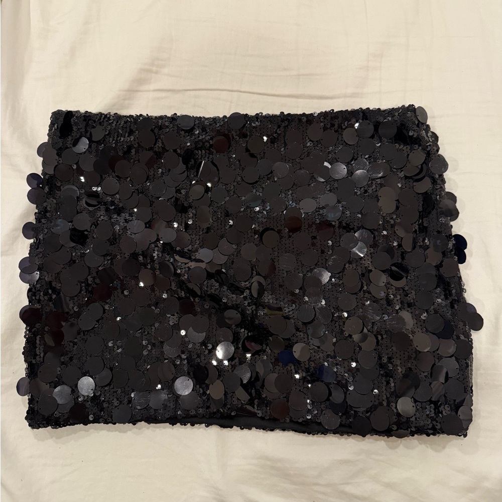 Edikted Black Sequin Embellished Skirt